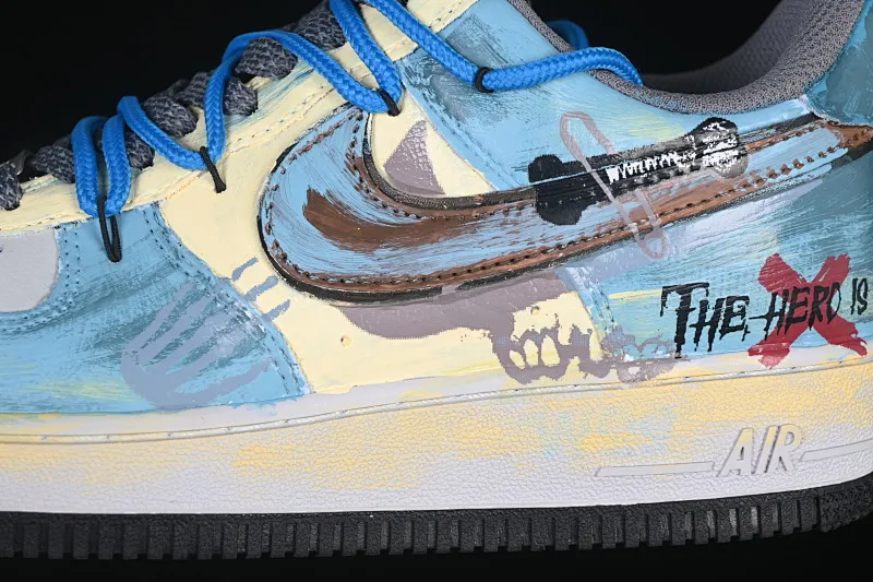All categories Nk Air Force 1 Air Force series Nk Air Force 1 Low Air Force low-top Nike Air Force 1'07 Low "Mist Blue Hero" Hand-painted graffiti Mist Blue Hero Air Force 1 low-top casual sneakers ZG0088-228
